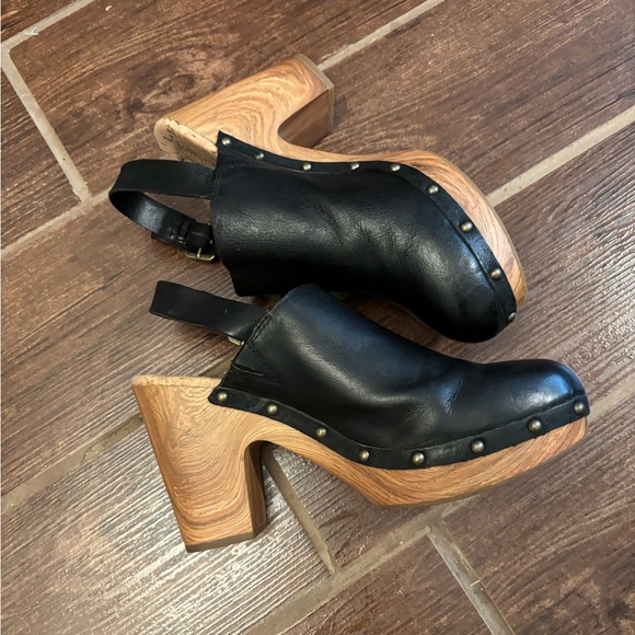 KORK Ease Sienna Slingback Leather Studded Platform Clogs- 10 - Picture 3 of 12